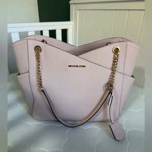 Michael Kors Blush Pink Shoulder Bag with Gold Accents